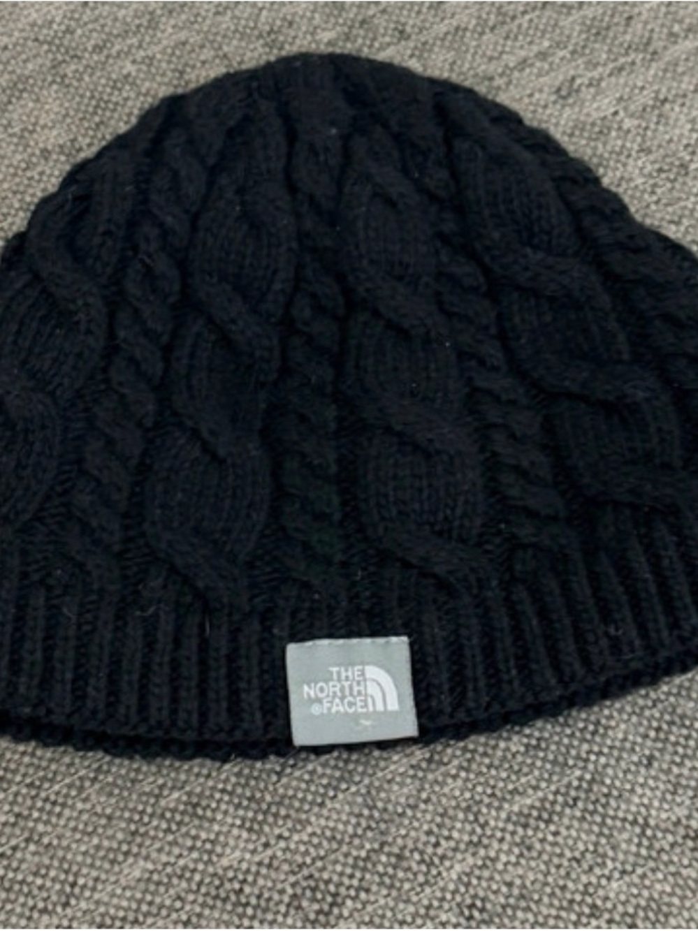 The North Face Kids Black Cable Knit Beanie